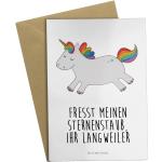 Weiße Meme / Theme Einhorn Klappkarten & Faltkarten mit Einhornmotiv aus Papier 