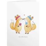Weiße Mr. & Mrs. Panda Füchse LGBT Lesbian Pride Klappkarten & Faltkarten mit Tiermotiv 