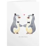 Weiße Mr. & Mrs. Panda Pinguin LGBT Gay Pride Grußkarten mit Tiermotiv 