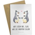 Weiße Mr. & Mrs. Panda Pinguin LGBT Gay Pride Geburtstagskarten mit Tiermotiv 