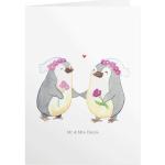 Weiße Mr. & Mrs. Panda Pinguin LGBT Lesbian Pride Klappkarten & Faltkarten mit Tiermotiv 