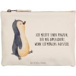Weiße Motiv Mr. & Mrs. Panda Pinguin Schminktaschen & Make-Up Taschen mit Pinguinmotiv aus Baumwolle für Herren Maxi / XXL 