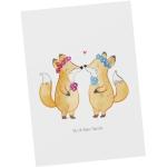 Weiße Mr. & Mrs. Panda Füchse LGBT Lesbian Pride Grußkarten mit Pandamotiv 