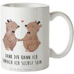 Weiße Mr. & Mrs. Panda LGBT Gay Pride Runde Kaffeebecher 300 ml mit Tiermotiv aus Keramik 1-teilig 