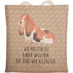 Braune Motiv Mr. & Mrs. Panda Stofftaschen & Jutetaschen mit Hundemotiv aus Kunstfaser für Herren 