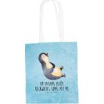 Eisblaue Motiv Mr. & Mrs. Panda Pinguin Jutebeutel & Stoffbeutel mit Pinguinmotiv aus Kunstfaser für Herren 