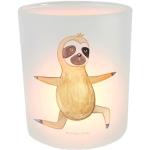 Mr. & Mrs. Panda Windlicht Faultier Yoga - Geschenk, Windlicht Kerze, Faultiere, Yogaübungen, Krieger, Teelichter, Windlicht Glas, Kerzenlicht,