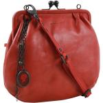 Rote Vintage Lederhandtaschen aus Leder für Damen 
