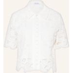 Weiße Kurzärmelige Mrs & Hugs Festliche Blusen aus Baumwolle für Damen Größe M für den für den Sommer 