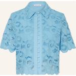 Blaue Kurzärmelige Mrs & Hugs Festliche Blusen aus Baumwolle für Damen Größe XS für den für den Sommer 