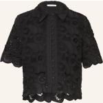 Schwarze Kurzärmelige Mrs & Hugs Festliche Blusen aus Baumwolle für Damen Größe S für den für den Sommer 