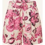 Pinke Mrs & Hugs High Waist Shorts aus Leinen für Damen Größe XS 