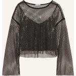 Reduzierte Schwarze Langärmelige Mrs & Hugs T-Shirts aus Polyester für Damen Größe S 
