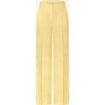 Gelbe Mrs & Hugs Marlenehosen mit Reißverschluss aus Leinen für Damen Größe S 