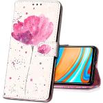 Bunte Blumenmuster Samsung Galaxy Note20 Ultra Cases Art: Flip Cases mit Muster aus Leder mit Ständer klein 