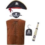 Dunkelbraune V-Ausschnitt Piratenkostüme für Kinder Größe 158 
