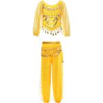 Gelbe Bauchtänzerinnen-Kostüme mit Pailletten für Kinder Größe 122 