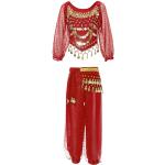 Rote Bauchtänzerinnen-Kostüme für Kinder Größe 98 