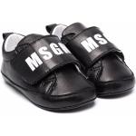 Reduzierte Schwarze MSGM Vegane Bio Runde Low Sneaker mit Klettverschluss aus Leder Größe 17 für den für den Sommer 