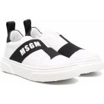 Weiße MSGM Low Sneaker mit Riemchen aus Leder für Kinder Größe 34 