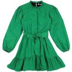 Grüne MSGM Kinderfestkleider mit Knopf aus Taft für Mädchen für den für den Winter 