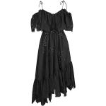 Schwarze Unifarbene MSGM Taillierte Kleider mit Rüschen aus Baumwollmischung für Damen Größe S 