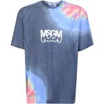 Reduzierte Blaue Kurzärmelige MSGM Rundhals-Ausschnitt T-Shirts aus Baumwolle für Herren Größe L 