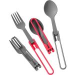 MSR Folding Spoon and Fork Kit Besteckset, 4 Stück, red/grey