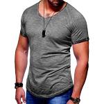 MT Styles Herren Oversize T-Shirt V-Neck Raglan Longline MT-7116 [Dunkelgrau, L]