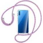 mtb more energy Handykette kompatibel mit Samsung Galaxy A7 2018 (Duos) SM-A750 (FN/DS, 6.0'') - Purple Unicorn - Smartphone Hülle zum Umhängen - Anti Shock Full TPU Case