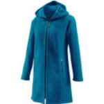 Blaue Mufflon Stehkragen Kapuzenmäntel mit Reißverschluss aus Wolle mit Kapuze für Damen Größe XXL für den für den Herbst 