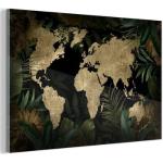 Bunte Tropische Vintage Rechteckige Acrylglasbilder mit Weltkartenmotiv 40x60 