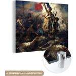 MuchoWow® Glasbilder - Bilder auf Wandbild - Foto auf Glas Die Freiheit führt das Volk - Gemälde von Eugene Delacroix 40x30 cm Wanddekoration aus Glas - Acrylglasbild - Acrylbilder - Bild - Malen