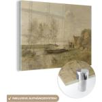 MuchoWow® Glasbilder - Bilder auf Wandbild - Foto auf Glas Souvenir von Palluel - Gemälde von Jean-Baptiste Camille Corot 80x60 cm Wanddekoration aus Glas - Acrylglasbild - Acrylbilder - Wanddekorationen