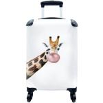 Bunte Elegante Handgepäck-Trolleys & Kabinentrolleys 36l mit Giraffen-Motiv mit Reißverschluss aus Aluminium mit Teleskopgriff für Kinder 