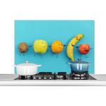Hellblaue Emoji Smiley Küchenrückwände aus Glas Breite 100-150cm, Höhe 100-150cm, Tiefe 50-100cm 