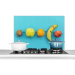 Hellblaue Emoji Smiley Küchenrückwände aus Glas Breite 50-100cm, Höhe 50-100cm, Tiefe 50-100cm 