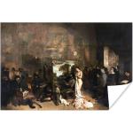 MuchoWow® Poster Das Atelier des Künstlers - Gustave Courbet Gemälde 180x120 cm - Fotoplakat