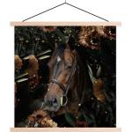Schwarze MuchoWow Pferde Bilder mit Tiermotiv aus Holz 120x120 