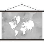 Schwarze Runde Weltkarte Bilder mit Rahmen 100x150 