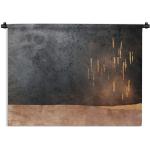 MuchoWow® Wandteppich Wandbehang Abstrakt - Gold - Design 120x90 cm Tapisserie Dekoration Wandtuch - Wohnen - Aufhänger für die Wand
