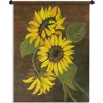 Braune Moderne Ölgemälde & Ölbilder mit Sonnenblumenmotiv 