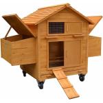 Rollbarer Hühnerstall inkl. 2 Nestboxen und Rampe Hühnerhaus Geflügelstall Holz