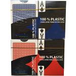 Mühlan 4 x 100% Plastikkarten, Pokerkarten, Poker, Großer Index, 4 Symbole + Cutcard