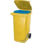 Gelbe Mülltonnen 101l - 200l aus HDPE mit Deckel 