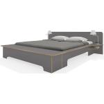 Anthrazitfarbene Moderne Betten mit Bettkasten mit Stauraum 180x210 