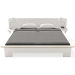 Weiße Skandinavische Betten mit Bettkasten geölt höhenverstellbar 140x200 