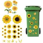 Reduzierte Mülltonnenaufkleber mit Blumenmotiv 