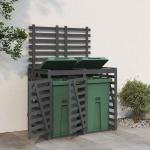 Graue vidaXL 2er-Mülltonnenboxen aus Massivholz 