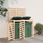 Hellbraune vidaXL 2er-Mülltonnenboxen aus Massivholz 